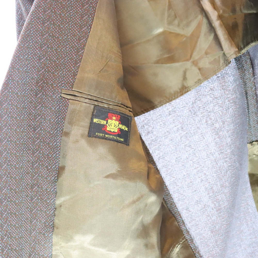 Niver Western Wear Blazer 42 Brown Mens Vintage Western Sport Coat - Picture 6 of 6